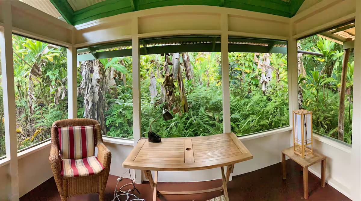 Comfortable reading chair in the cottage for quiet contemplation