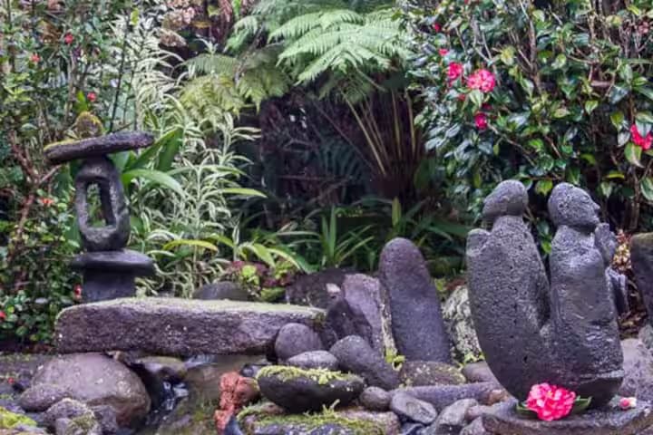 Outside garden area with statues